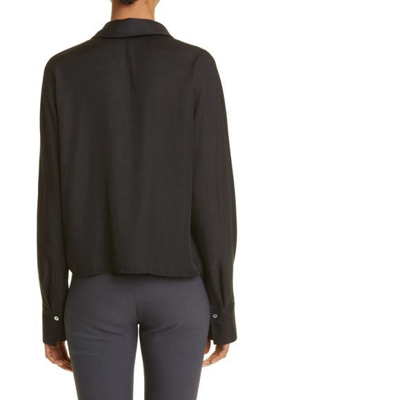 VINCE Silk Blend Woven  Button Up Blouse, Medium - Picture 5 of 14